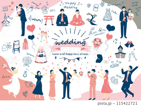 ウエディングに使いやすいイラスト素材集 ウエディングに使いやすいイラスト素材集 115422721