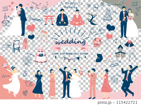 ウエディングに使いやすいイラスト素材集 ウエディングに使いやすいイラスト素材集 115422721