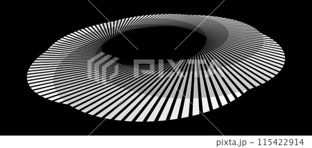 Spiral with lines as dynamic abstract vector background or logo or icon. Abstract background with lines in a circle. Artistic illustration with perspective. Yin and Yang symbol concept. 115422914