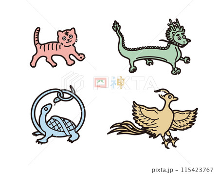 アイコン風 四神のイラスト(カラー) アイコン風 四神のイラスト(カラー) 115423767