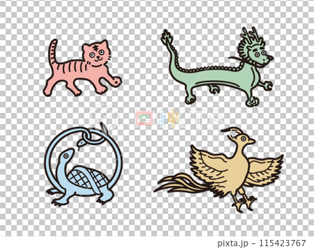 アイコン風 四神のイラスト(カラー) アイコン風 四神のイラスト(カラー) 115423767