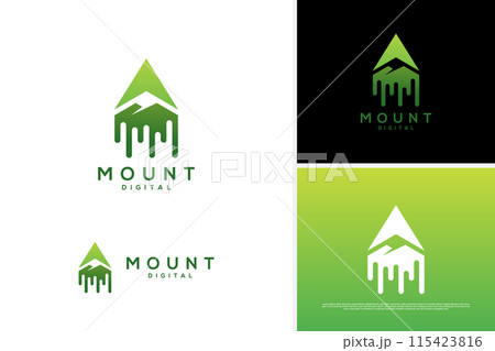 Vector north mount digital logo design, mount tech logo design template 115423816