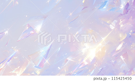 光を反射してきらめくクリスタルの破片のイラスト背景 115425450