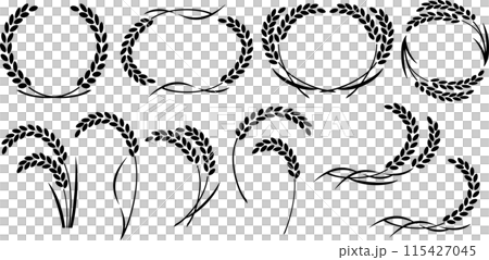 稻穗米符號標記圖示框裝飾框 稻穗米符號標記圖示框裝飾框 115427045