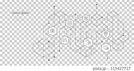 幾何学 抽象 六角形 医療 科学 アイコン 背景 幾何学 抽象 六角形 医療 科学 アイコン 背景 115427717