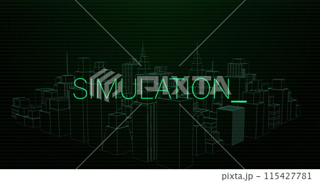 Image of simulation text over digital cityのイラスト素材 [115427781] - PIXTA