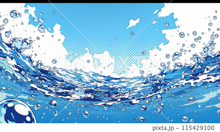海の中から見た青い空 115429100