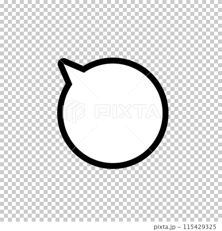 Round speech bubble, top left, monochrome, black and white, line drawing, simple, illustration, material Round speech bubble, top left, monochrome, black and white, line drawing, simple, illustration, material 115429325