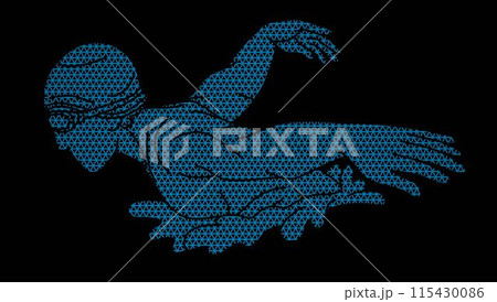 Swimming Sport A Male Swimmer Action Cartoon Graphic Vector 115430086