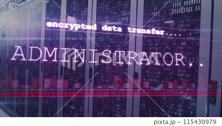 Image of data processing over server room 115430979