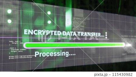 Image of data processing over server room Image of data processing over server room 115430982