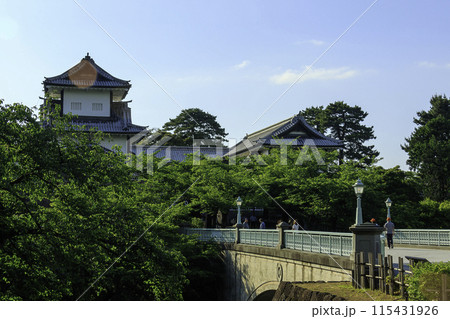 新緑に包まれた金沢城 新緑に包まれた金沢城 115431926