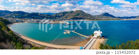 春の瀬戸内海 津田湾の展望(香川県さぬき市) 春の瀬戸内海 津田湾の展望(香川県さぬき市) 115432072