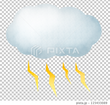 雷雨雲和閃電標記的插圖 115433089