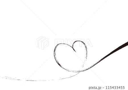 筆タッチのハートの背景イラスト 筆タッチのハートの背景イラスト 115433455