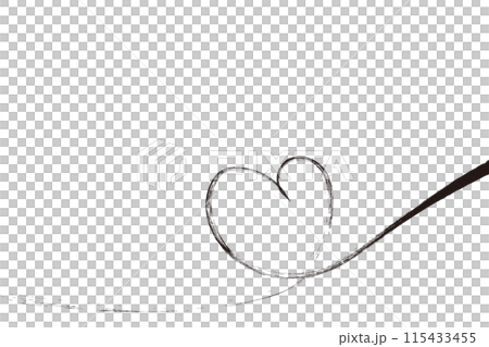 筆タッチのハートの背景イラスト 筆タッチのハートの背景イラスト 115433455