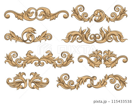 Victorian flower ornamented filigree graphics 115433538