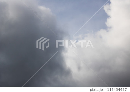Sky filled with Cumulus clouds creating a picturesque meteorological landscape Sky filled with Cumulus clouds creating a picturesque meteorological landscape 115434437