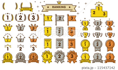 ベクターのランキングアイコンセット ベクターのランキングアイコンセット 115437142