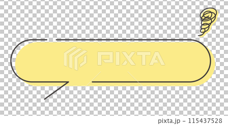 Yellow speech bubble with broken lines (with blurry icon) 115437528