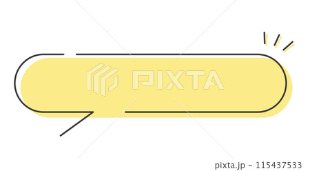 途切れた線の黄色い吹き出し素材（3本線の注目アイコン付き） 115437533