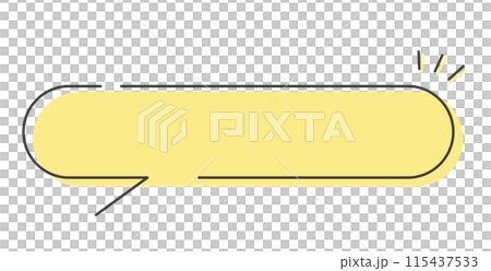 途切れた線の黄色い吹き出し素材（3本線の注目アイコン付き） 115437533