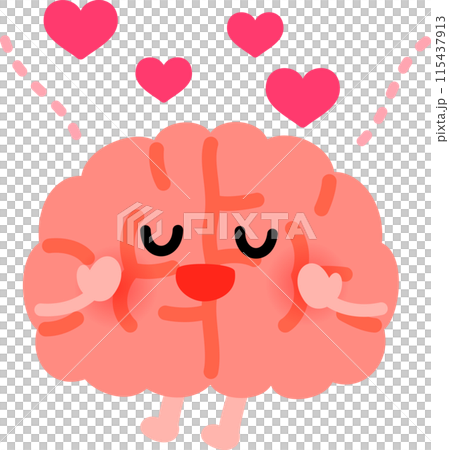 幸せそうな脳のキャラクター 115437913