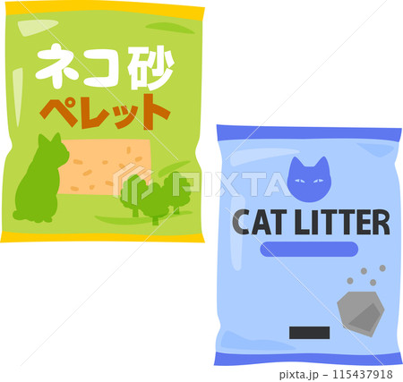木質ペレットの猫砂と鉱物系の猫砂 木質ペレットの猫砂と鉱物系の猫砂 115437918