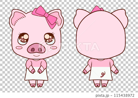 粉紅絲帶和小豬 115438972