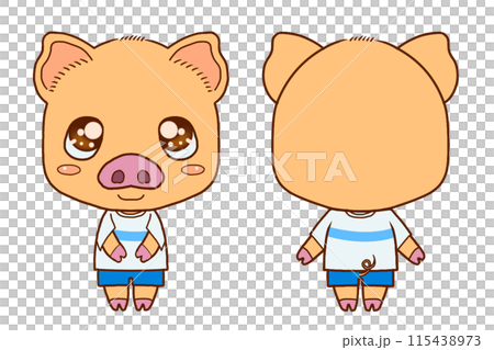 穿襯衫和褲子的小豬 穿襯衫和褲子的小豬 115438973