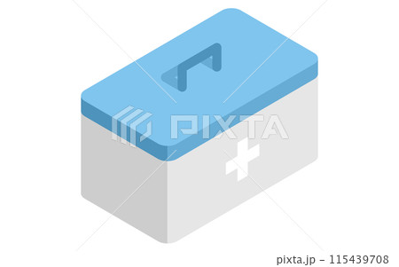 救急箱のアイソメトリックイラスト 救急箱のアイソメトリックイラスト 115439708