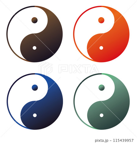 太陰大極図 　陰陽　マーク　アイコン 115439957