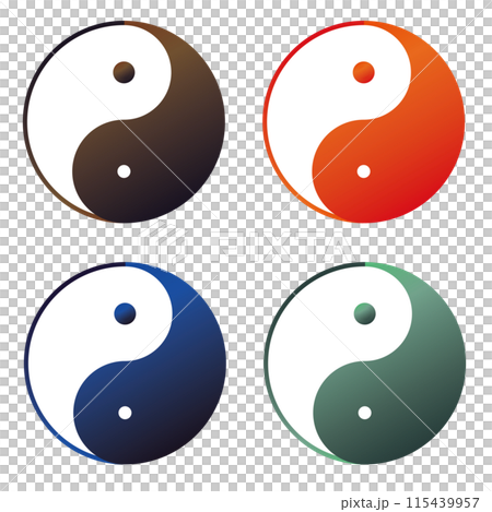 太陰大極図 　陰陽　マーク　アイコン 115439957