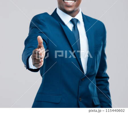 Welcome, smile or businessman with handshake offer in studio for deal, contract and job interview success on white background. Thank you, congratulations or shaking hands pov for hello or onboarding Welcome, smile or businessman with handshake offer in studio for deal, contract and job interview success on white background. Thank you, congratulations or shaking hands pov for hello or onboarding 115440602