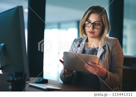 Business, scroll and woman with tablet, computer and planning for legal project, brainstorming and research. Lawyer, consultant and employee with pc, technology and office with idea for case notes Business, scroll and woman with tablet, computer and planning for legal project, brainstorming and research. Lawyer, consultant and employee with pc, technology and office with idea for case notes 115441311