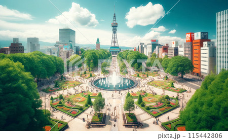 【札幌市】大通公園とさっぽろテレビ塔イメージ 115442806