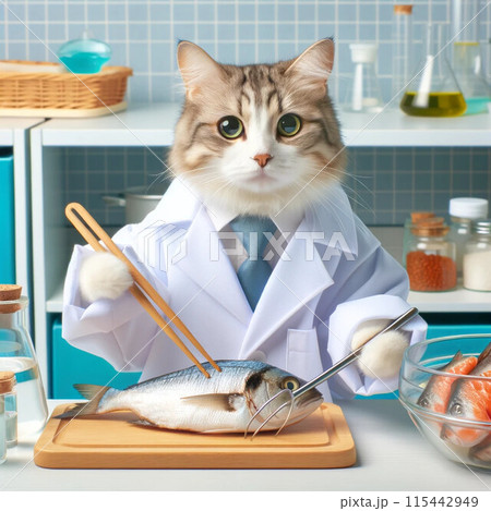 研究中のネコ 研究中のネコ 115442949