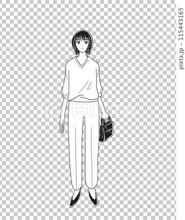 鞄を持つおしゃれな女性 鞄を持つおしゃれな女性 115443165