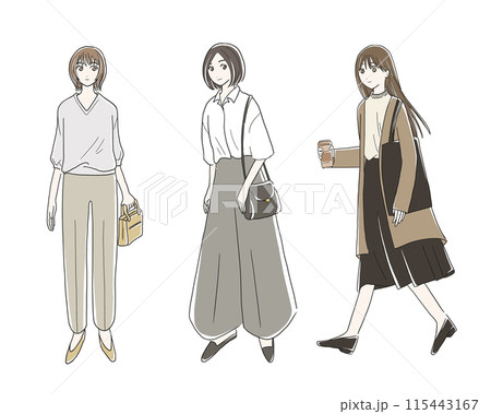 おしゃれな女性のセット 115443167