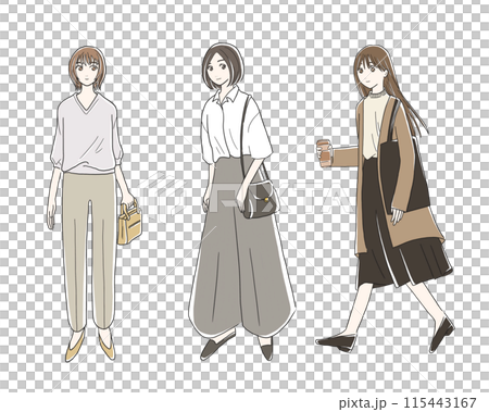 Set of stylish women Set of stylish women 115443167