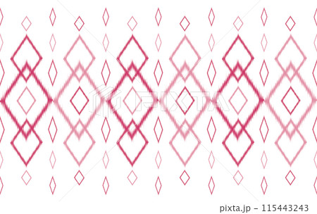 Geometric ethnic fabric seamless pattern white tone. traditional ikat ethnic style vector pattern. Designed for background ,wallpaper ,carpet ,clothing ,ikat pattern ,fabric ,embroidery ,textile art 115443243