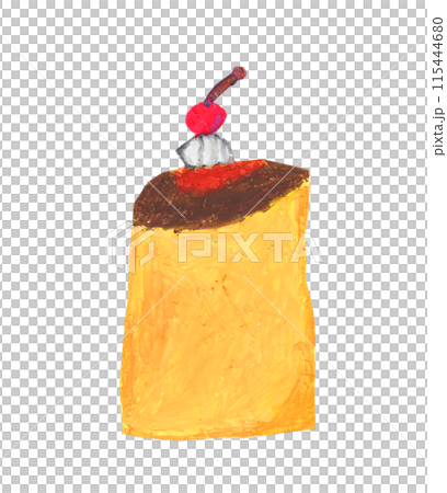 クレヨンで描いたプリンパフェ 115444680