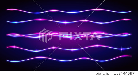 Colorful Wavy Neon Linear Decor Items 115444697