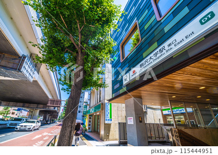 日本の東京都市景観 6月。東急電鉄　駒沢大学駅 東口などを望む 115444951
