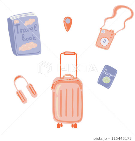 Summer trip traveling set flat design Summer trip traveling set flat design 115445173