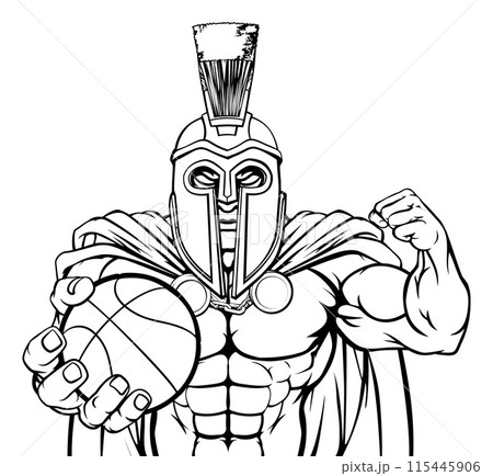 Spartan Trojan Basketball Sports Mascot Spartan Trojan Basketball Sports Mascot 115445906