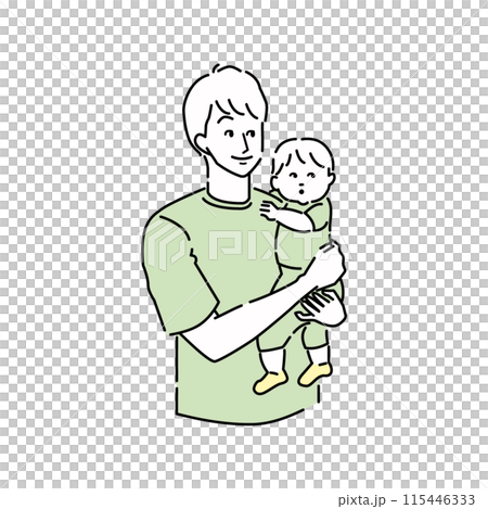 子供を抱く男性のイラスト素材 [115446333] - PIXTA