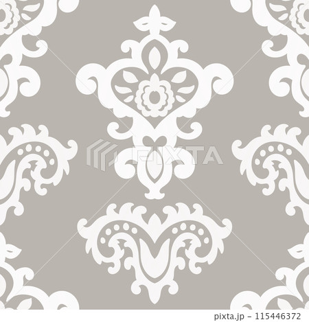 Elegant Beige Floral Damask Pattern 115446372