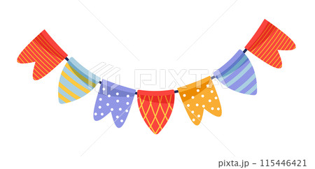 Colorful Party Bunting Flags Vector Colorful Party Bunting Flags Vector 115446421