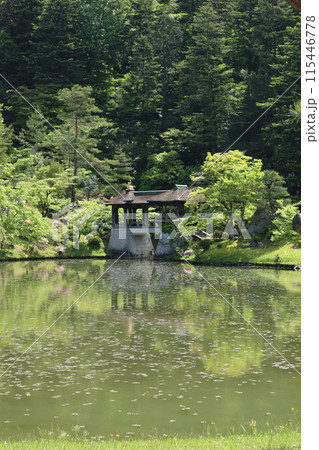 京都 修学院離宮 浴龍池と千歳橋 京都 修学院離宮 浴龍池と千歳橋 115446778
